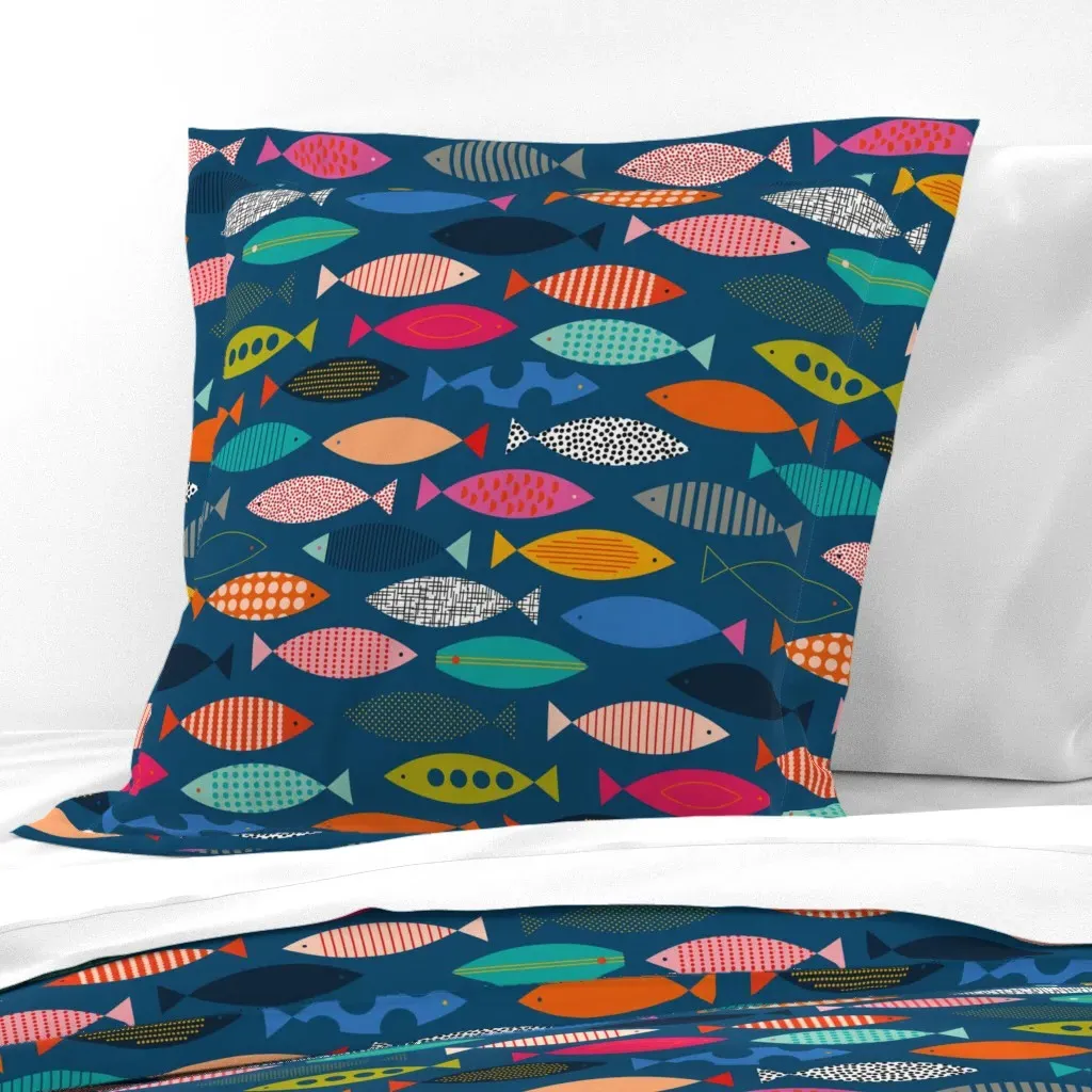 Can You Spot The Surfboard Large Euro Pillow Sham - Teal product