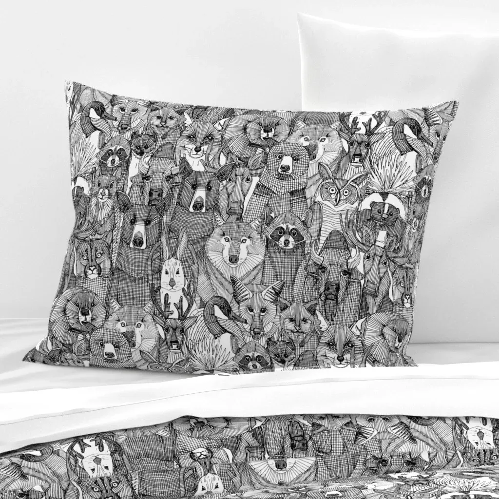 Canadian Animals Standard Knife Edge Cushion Cover - Black, Cotton Sateen product