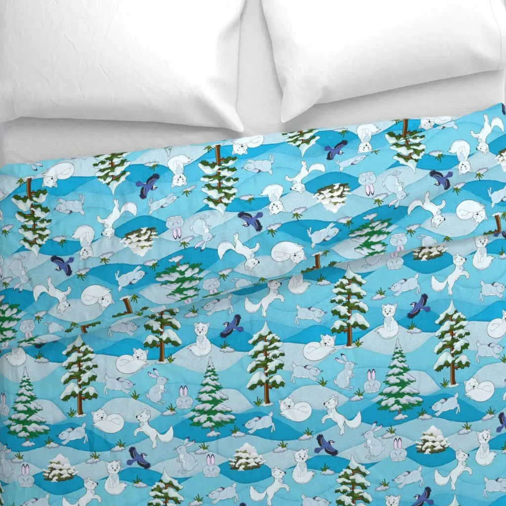 Canadian Winter Wonderland Duvet Cover - Light Blue alternate view