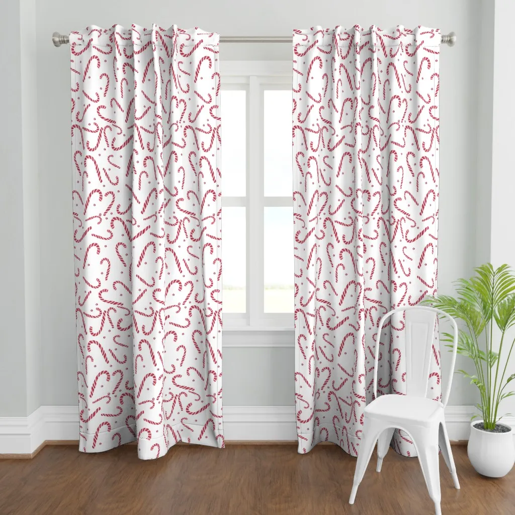 Candy Canes Large Curtain Panel - Red product