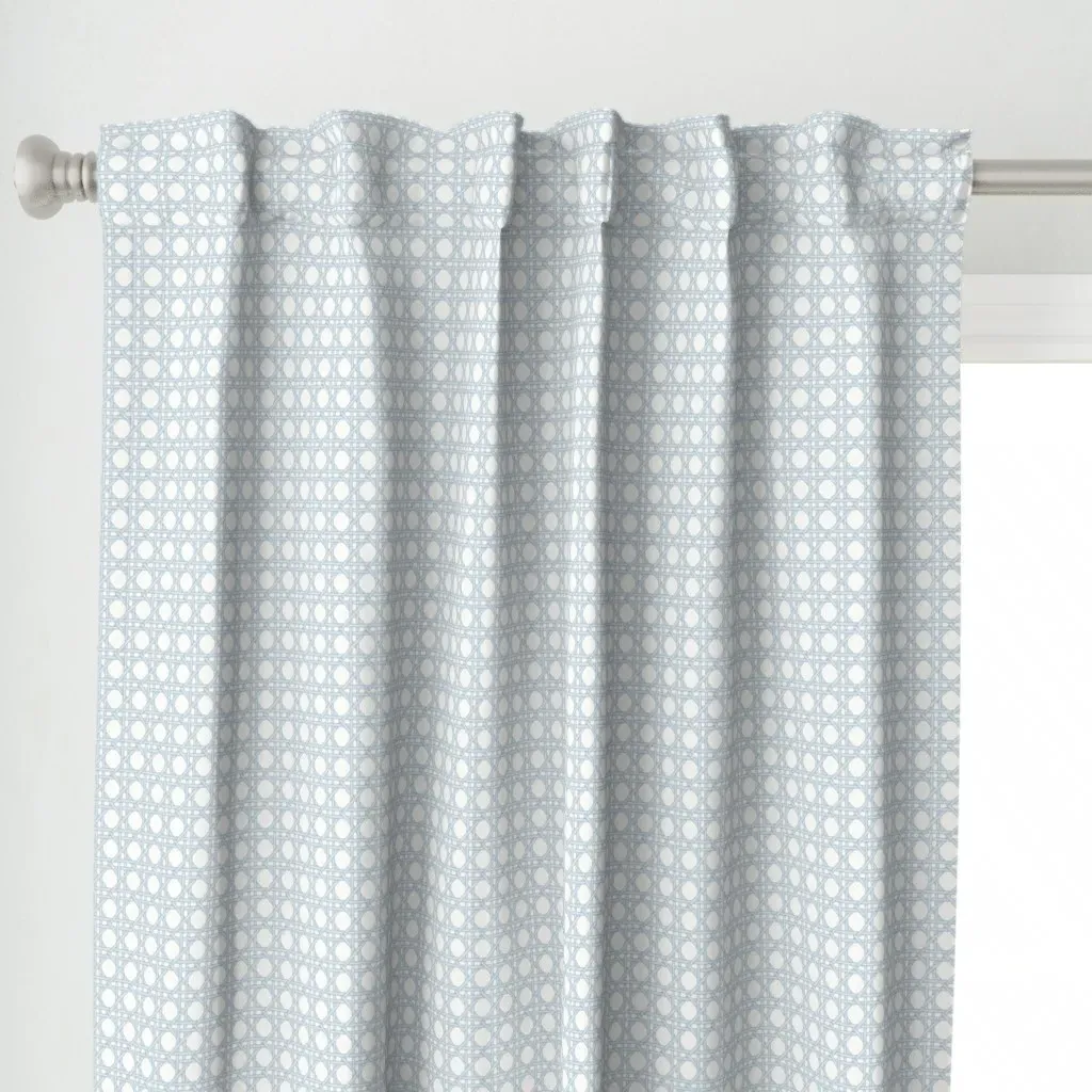 Cane Micro Single Curtain Panel - Light Blue alternate view