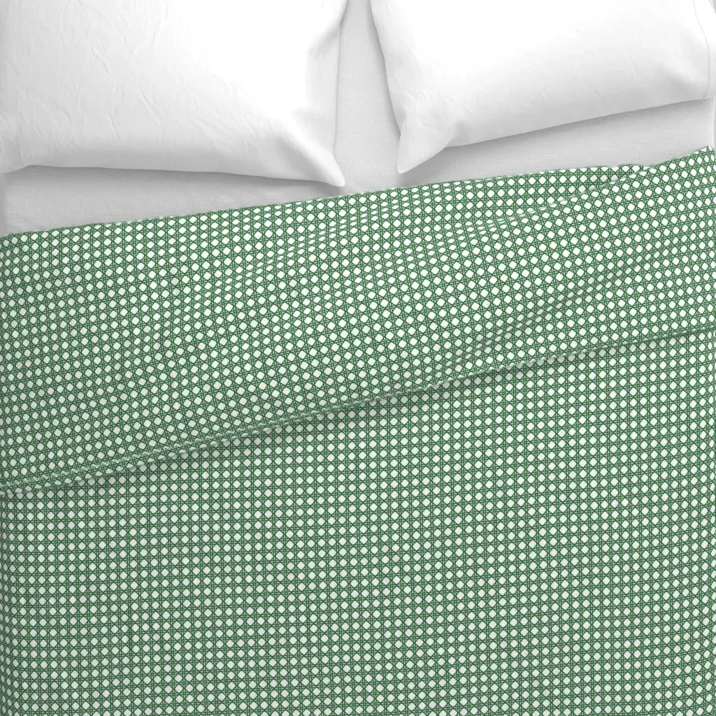 Cane Rattan Lattice Duvet Cover - Hunter Green alternate view