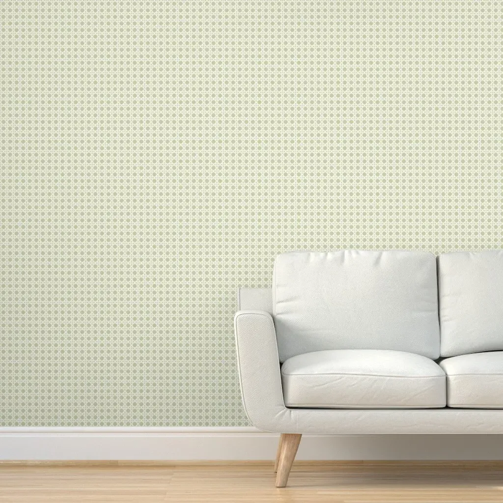 Cane Reverse Peel and Stick Wallpaper - Light Sage product