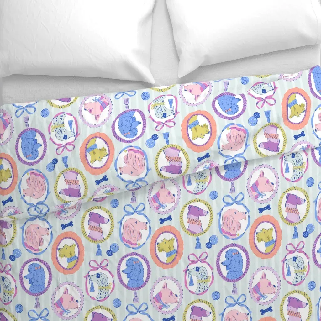Canine Keepsakes Dog Portrait Duvet Cover - Pink alternate view