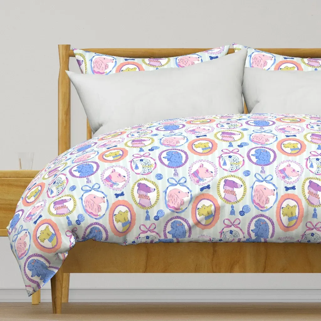 Canine Keepsakes Dog Portrait Duvet Cover - Pink product
