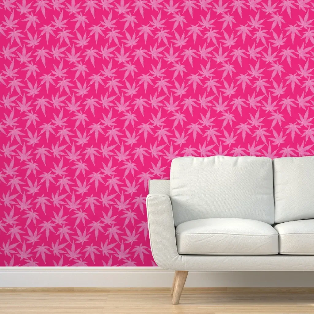 Cannabis Peel and Stick Wallpaper - Hot Pink product
