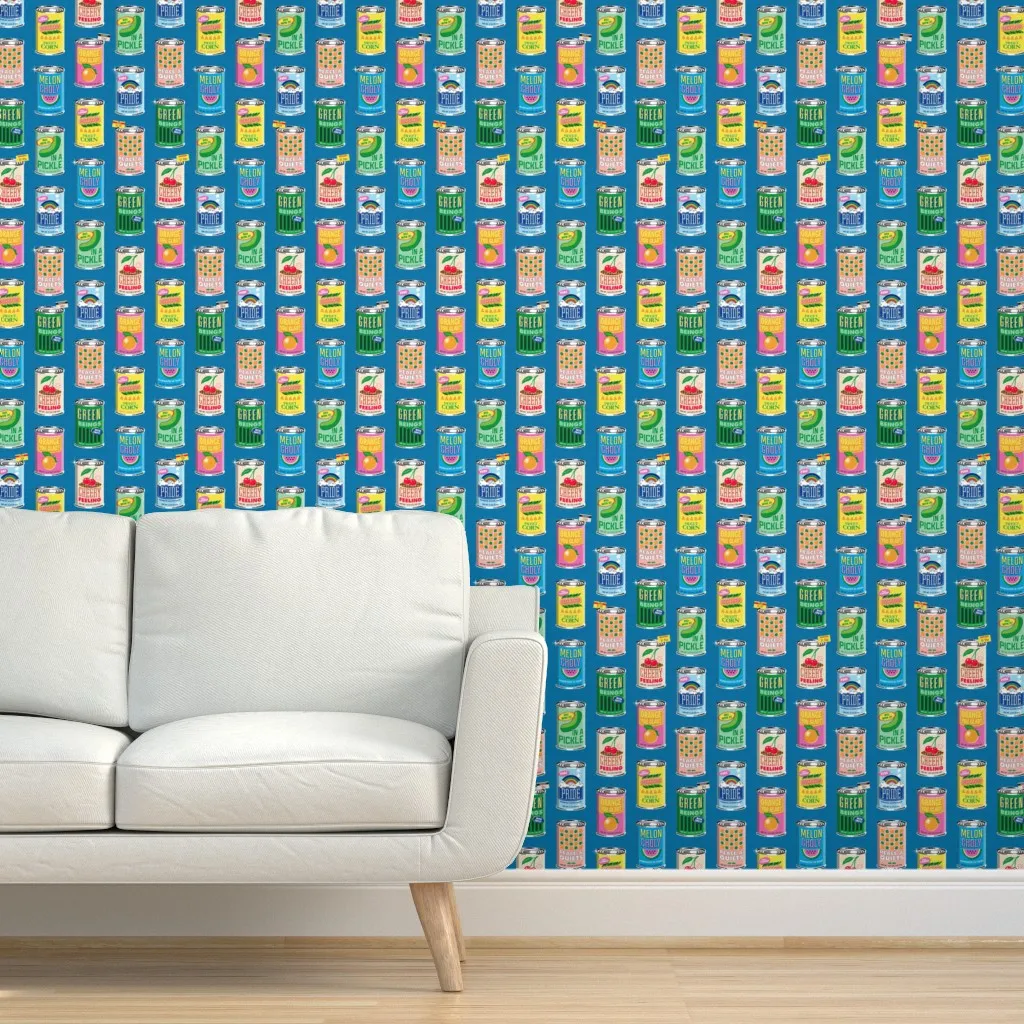 Canned Mood Risograph Peel and Stick Wallpaper - Blue product