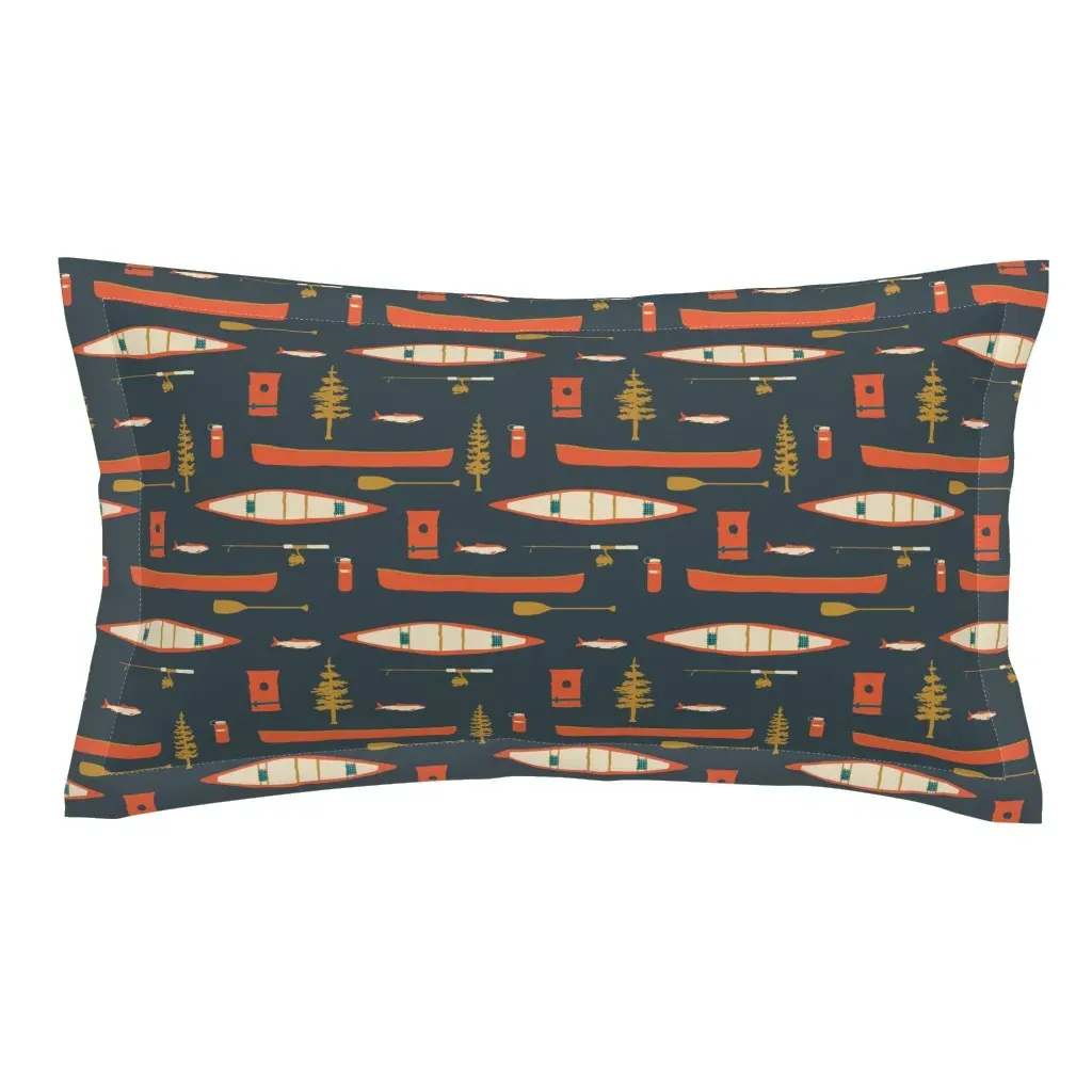 Canoes And Oars On The Lake King Pillow Sham - Burnt Orange product