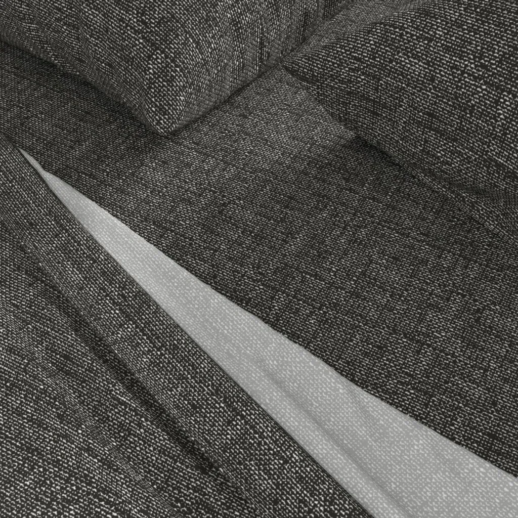 Canvas Texture Cal King Sheet Set - Dark Gray alternate view