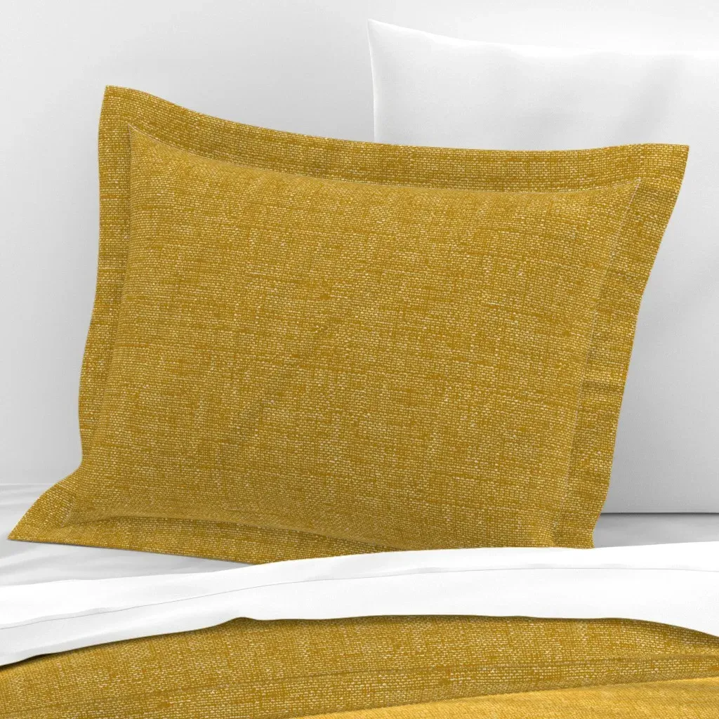 Canvas Texture Standard Flanged Pillow Sham - Mustard Yellow, Cotton Sateen product