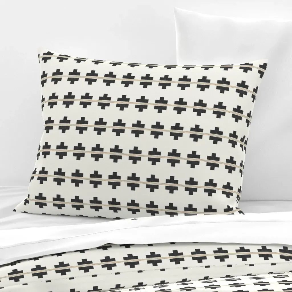 Canyon Loom Aztec Stripes Standard Pillow - Black, Cotton Sateen product