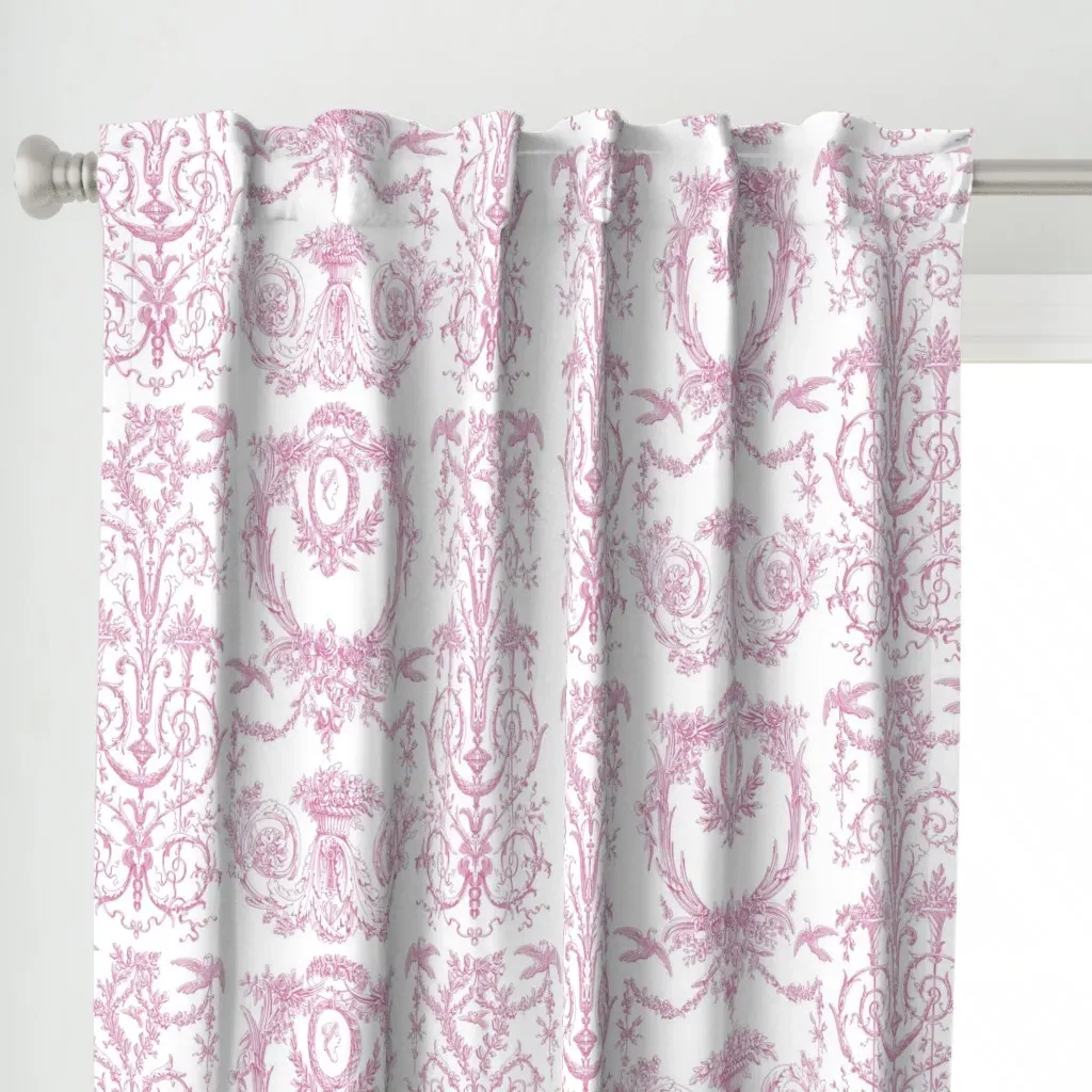 Capetian Toile in Sorbet Curtain Panel - Pink alternate view
