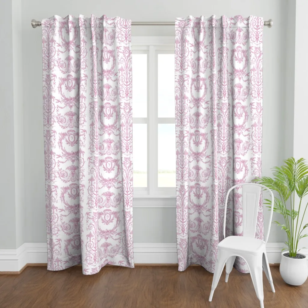 Capetian Toile in Sorbet Curtain Panel - Pink product