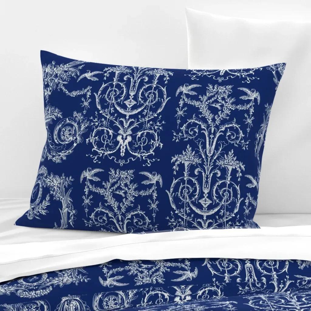Capetian Toile Standard Knife Edge Cushion Cover - White, Cotton Sateen product