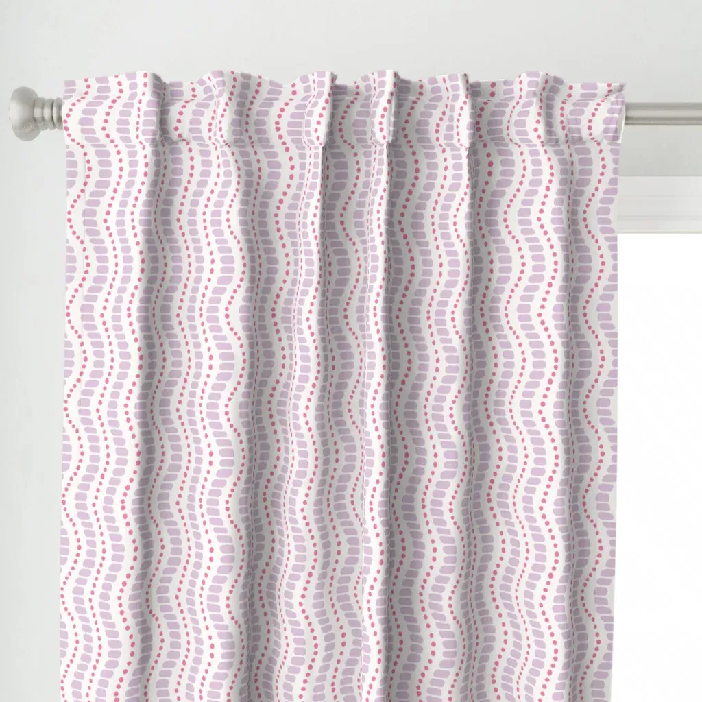 Caravan Squiggle Curtain Panel - Lilac alternate view