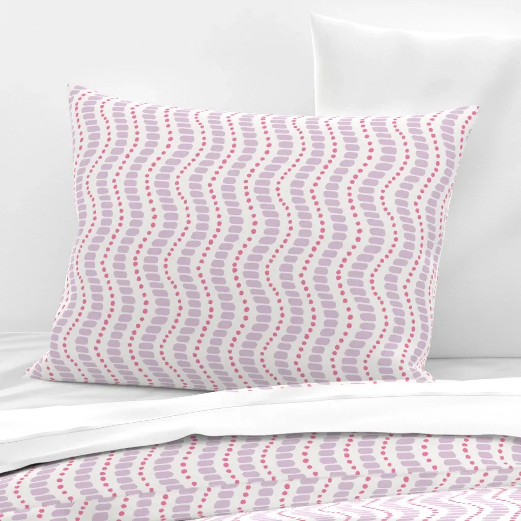 Caravan Squiggle Standard Knife Edge Pillow - Lilac, Cotton Sateen product