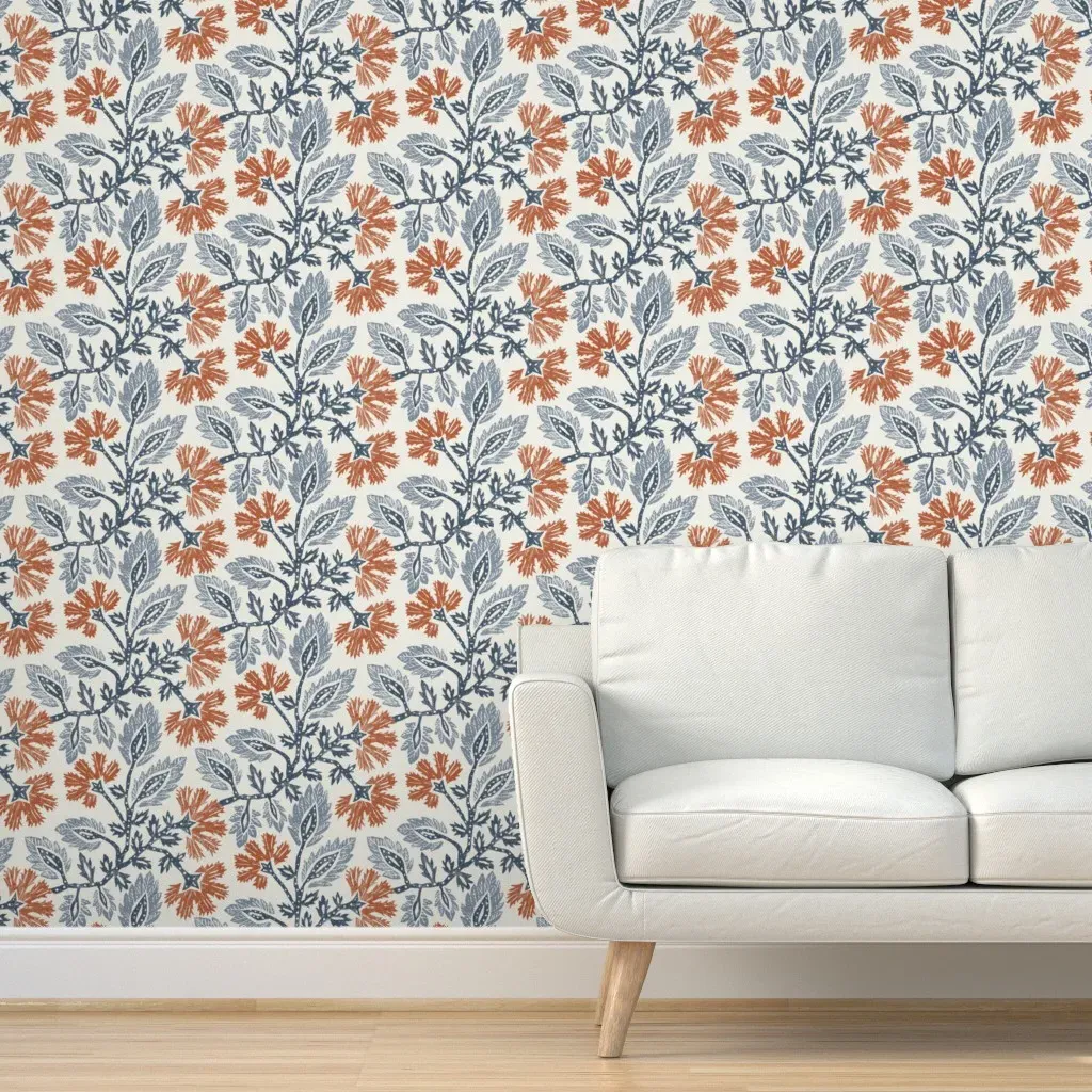 Carnation Peel and Stick Wallpaper - Blue, Orange product