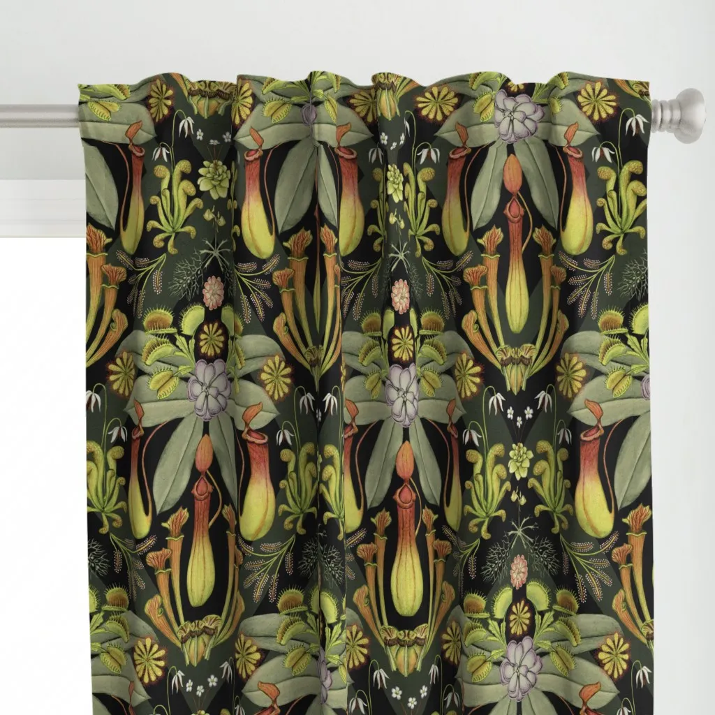 Carnivorous Plants Curtain Panel - Orange-Yellow alternate view