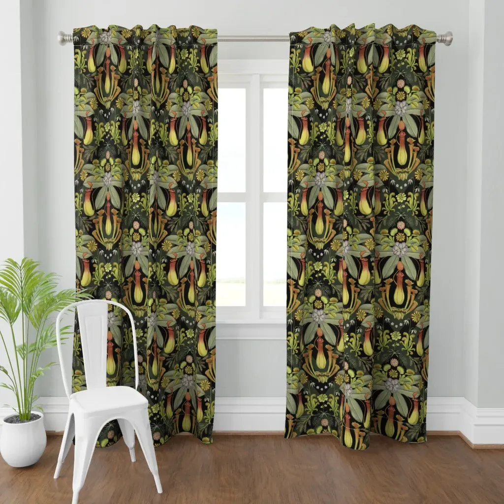 Carnivorous Plants Curtain Panel - Orange-Yellow product
