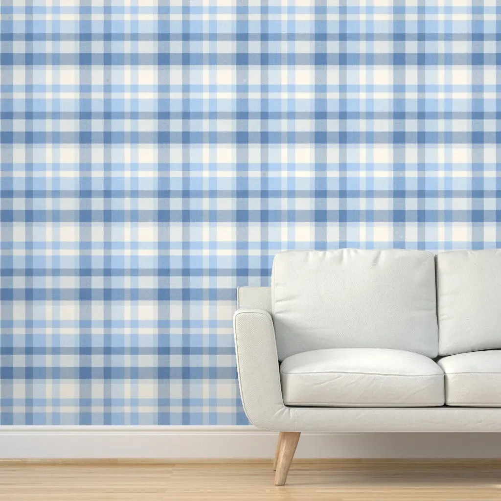 Carolina Blue Coastal Plaid Peel and Stick Wallpaper - Blue product