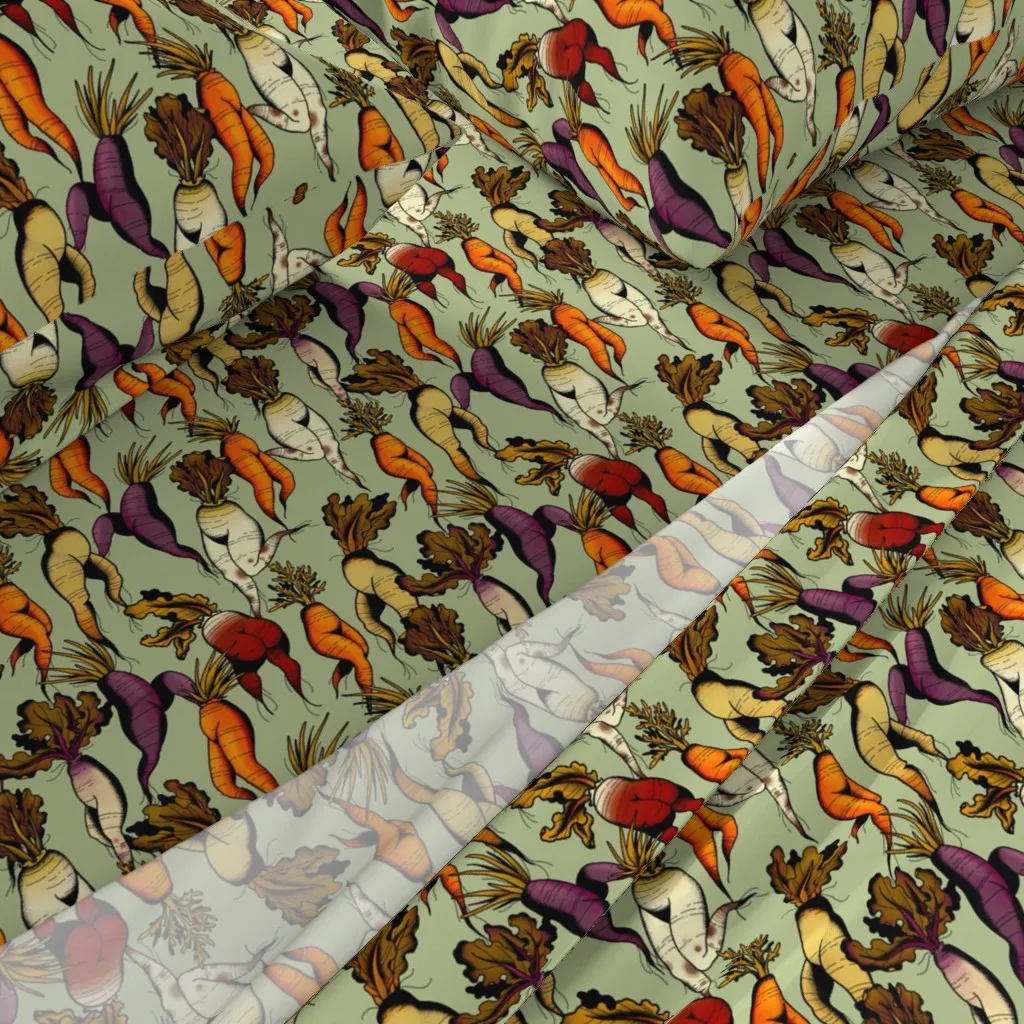 Carrots Dance In Green Queen Sheet Set - Orange alternate view