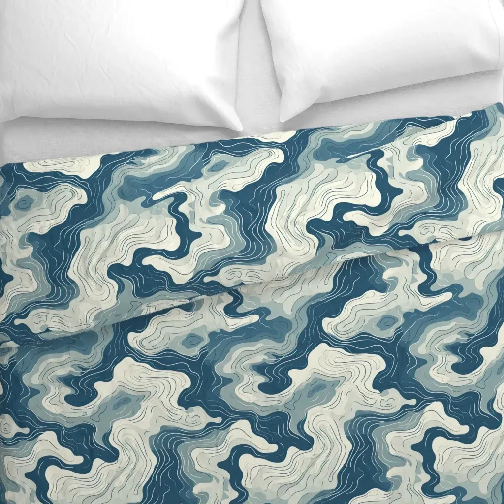 Cartographers Imagination 9 Duvet Cover - Deep Teal alternate view