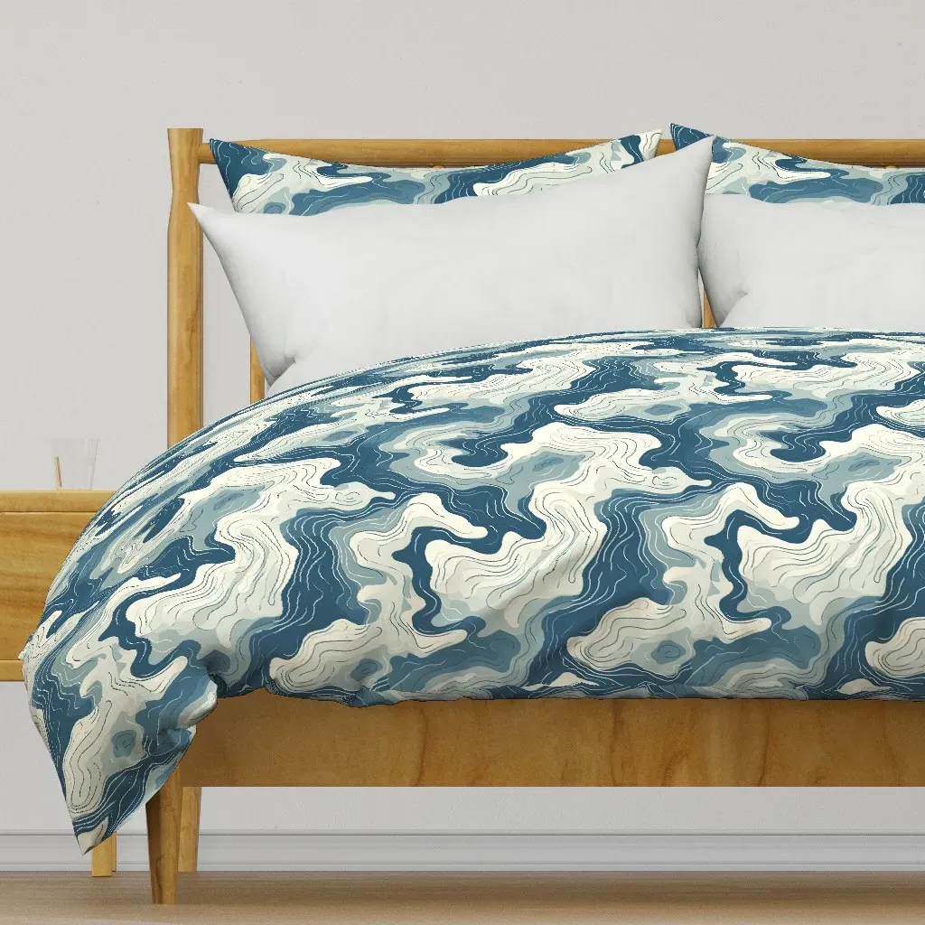 Cartographers Imagination 9 Duvet Cover - Deep Teal product
