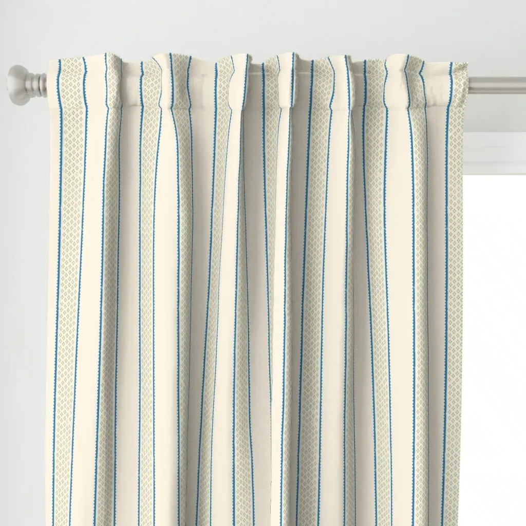 Carvers Walk Stripe Curtain Panel - Cream alternate view