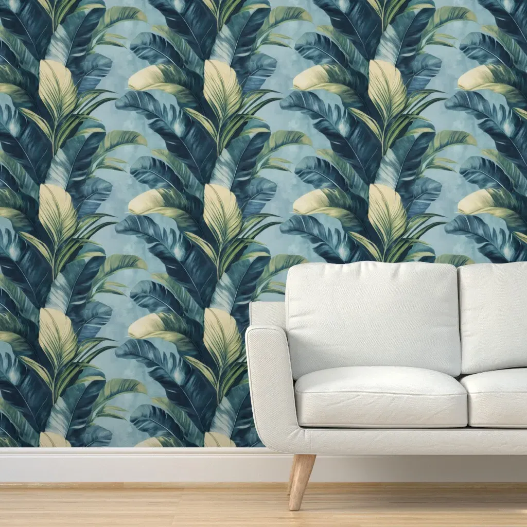 Casa De V. Blue Palm Drift Peel and Stick Wallpaper - Green product