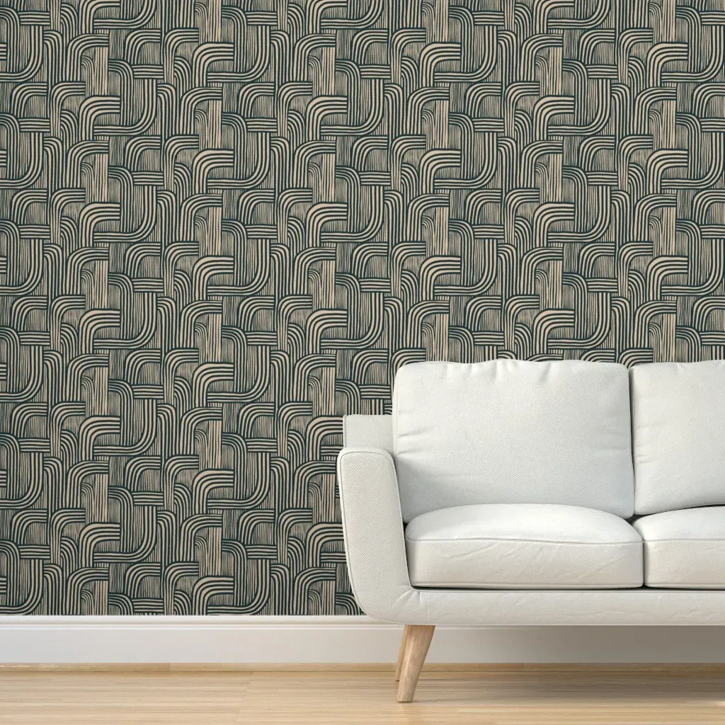 Cascades Peel and Stick Wallpaper - Dark Teal product