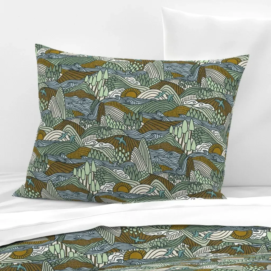 Cascadia Standard Knife Edge Cushion Cover - Green, Cotton Sateen product