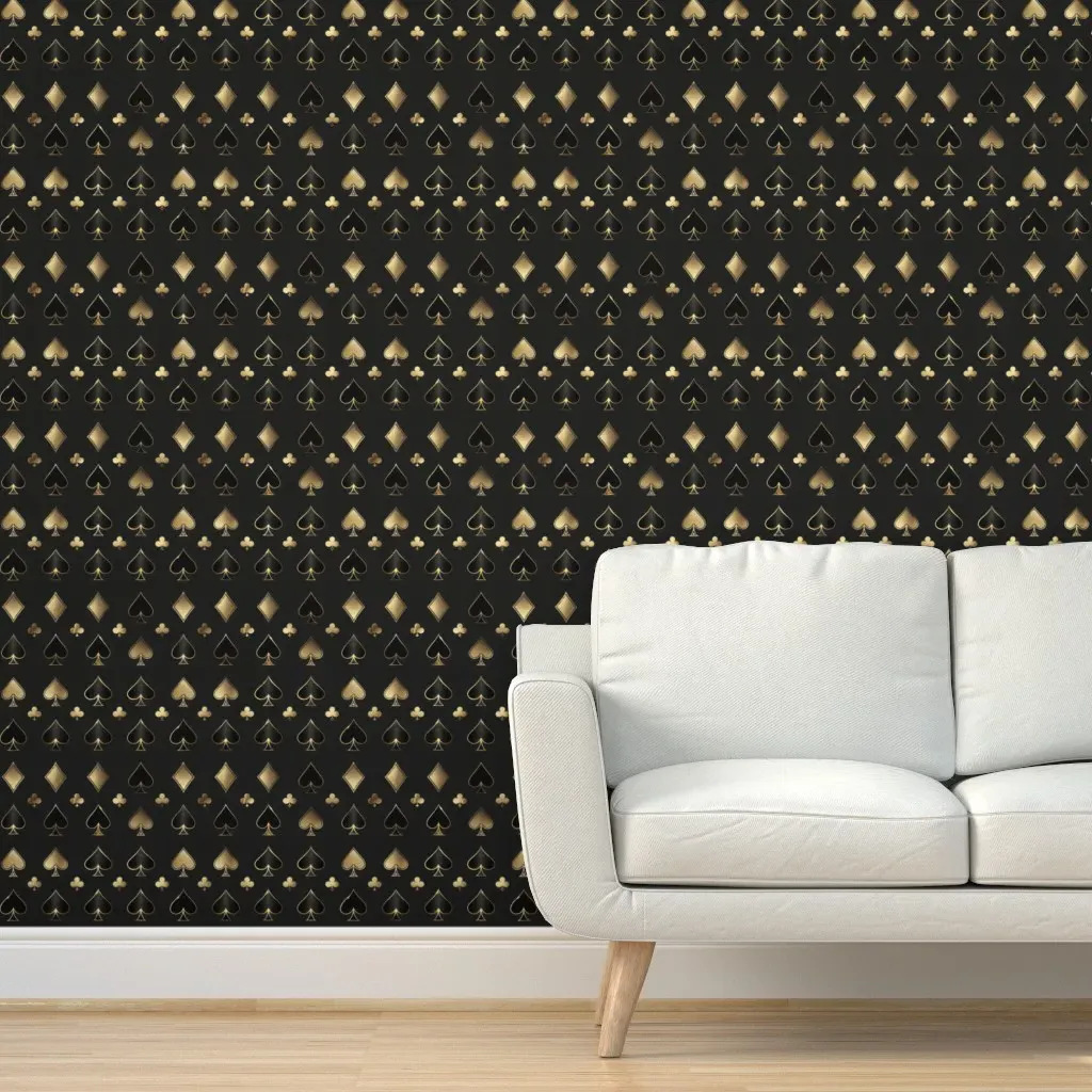Casino Elegance Peel and Stick Wallpaper - Black, Gold product