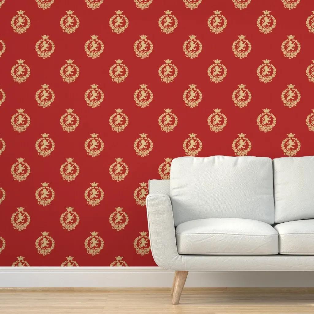 Castle Howard Baronial Seal Peel and Stick Wallpaper - Gold product