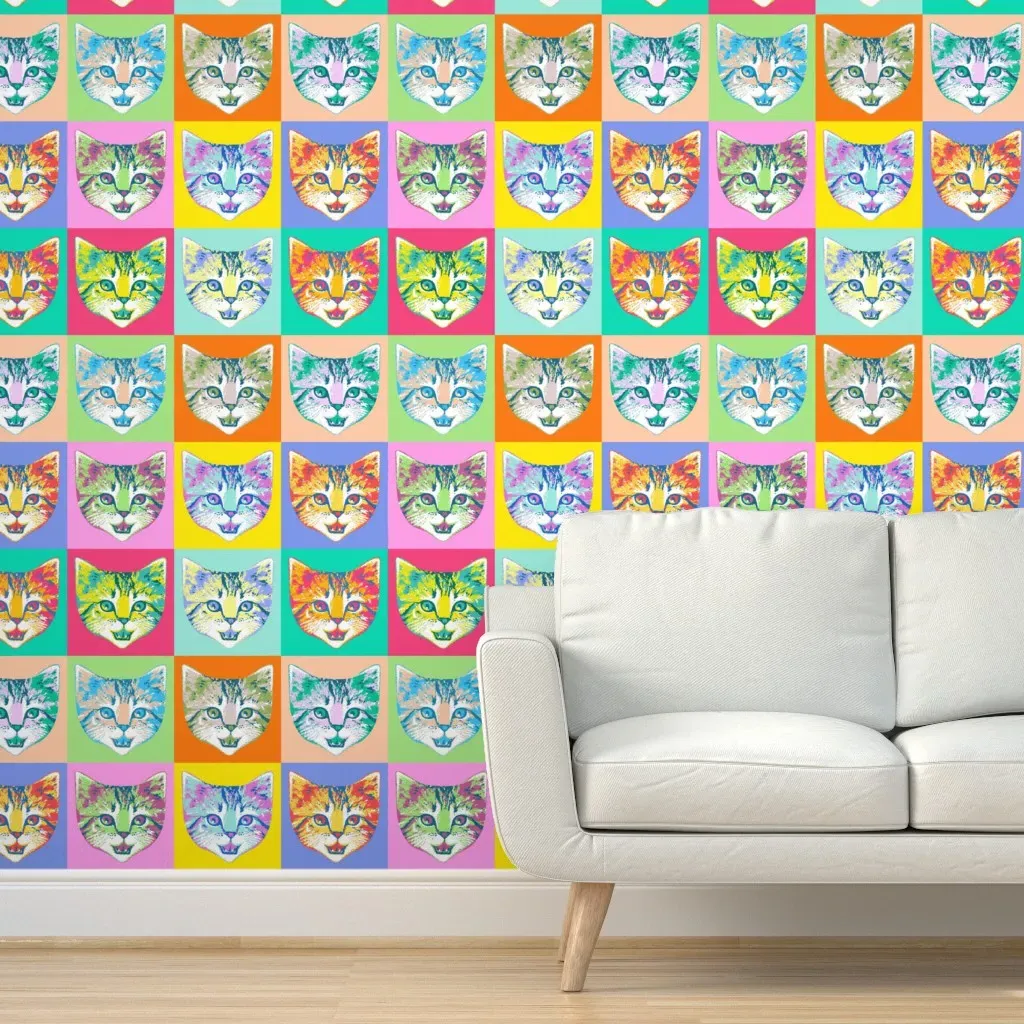 Cat Pop Peel and Stick Wallpaper - Removable product
