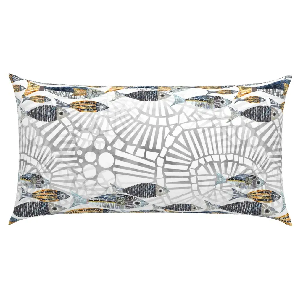 Catch Of Day Large Scale King Pillow Sham - Gray product
