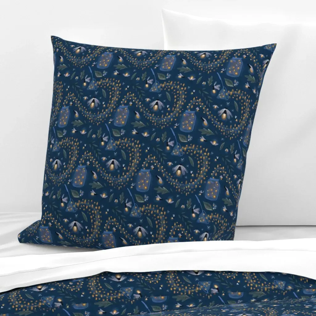 Catching Fireflies Euro Pillow Sham - Navy Blue product
