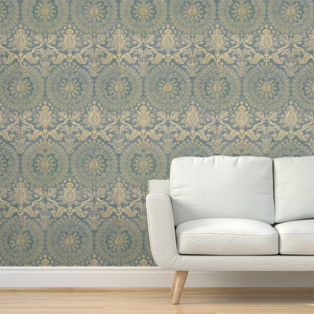 Catherine Of Aragon Provencal Peel and Stick Wallpaper - Blue, Gold product
