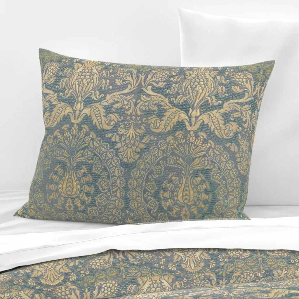 Catherine Of Aragon Provencal Standard Knife Edge Cushion - Blue, Cotton Sateen product