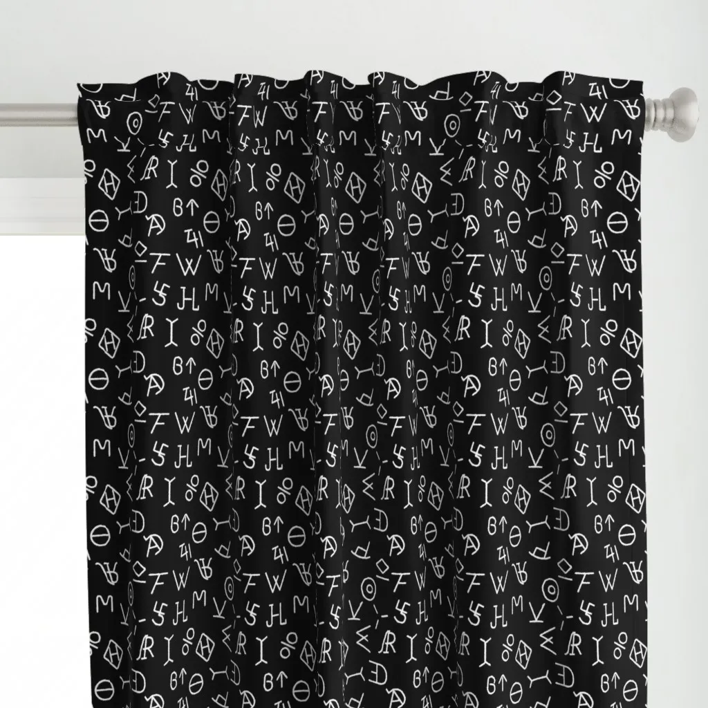 Cattle Brands Curtain Panel - White alternate view