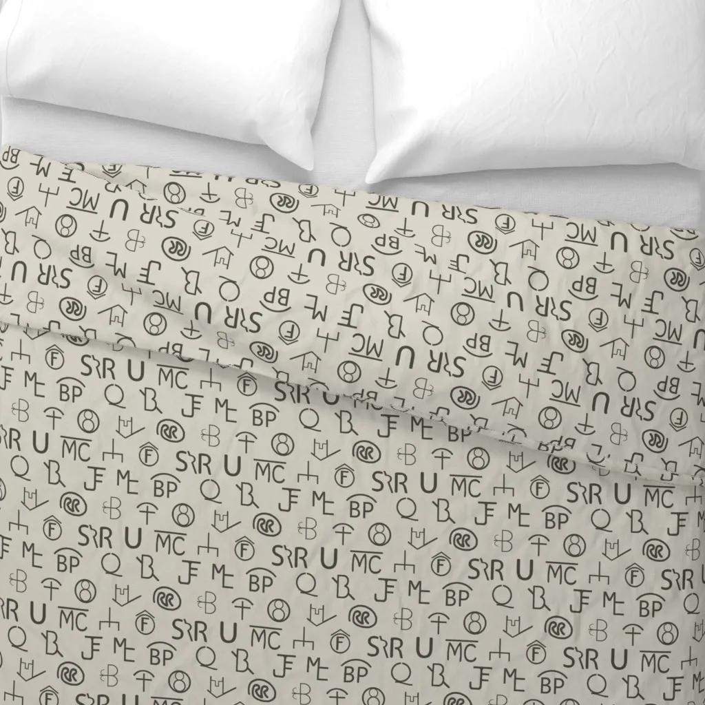 Cattle Brands Duvet Cover - Dark Gray alternate view