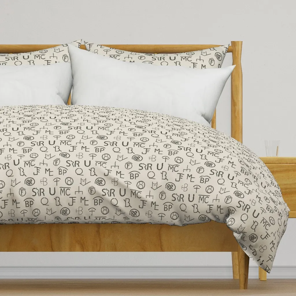 Cattle Brands Duvet Cover - Dark Gray product