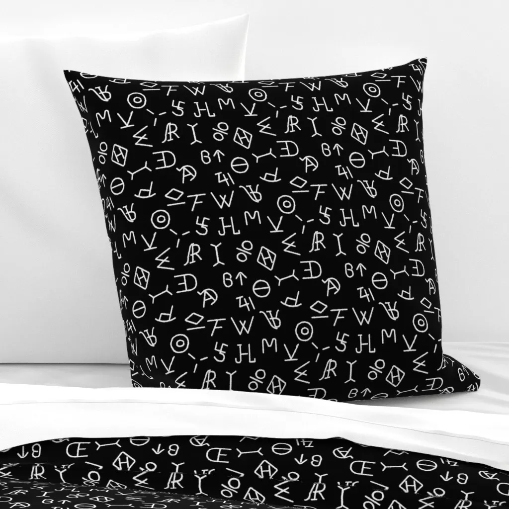 Cattle Brands Euro Pillow Sham - White on Black product