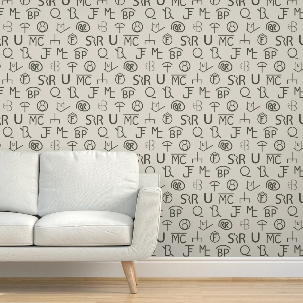 Cattle Brands Peel and Stick Wallpaper - Off White product