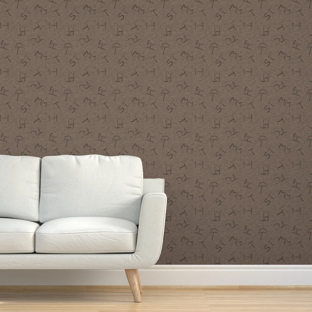 Cattle Brands Peel and Stick Wallpaper - Soft Brown product