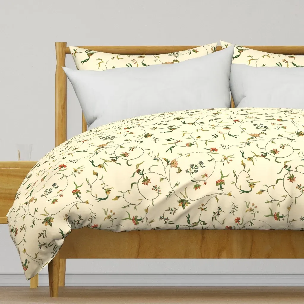 Cecile Embroidered Chintz Duvet Cover - Cream product