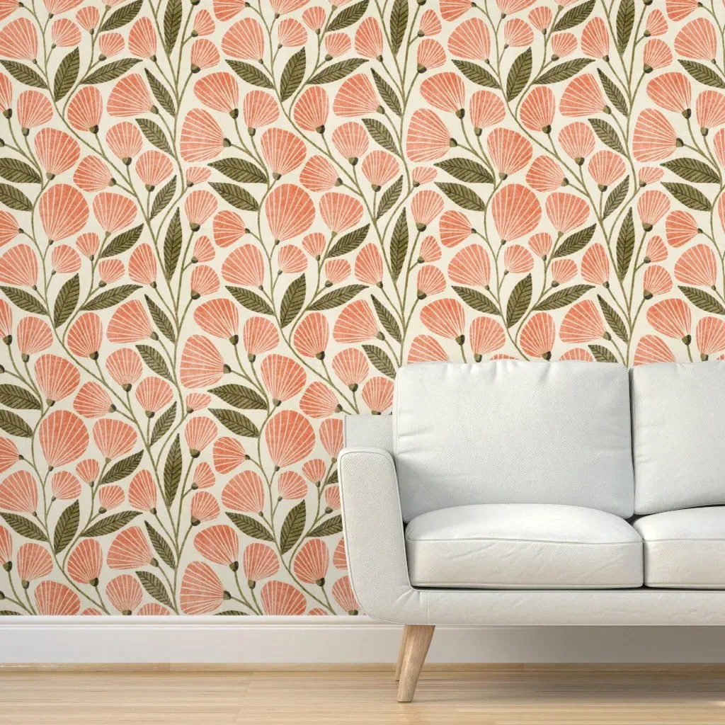 Cecile Peel and Stick Wallpaper - Coral product
