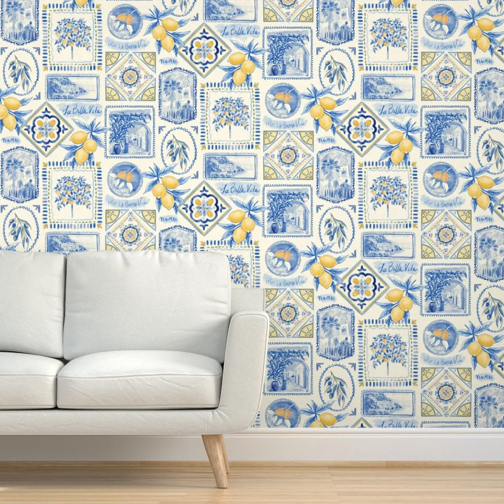 Celebrate The Good Life Mediterranean Peel and Stick Wallpaper - Yellow product