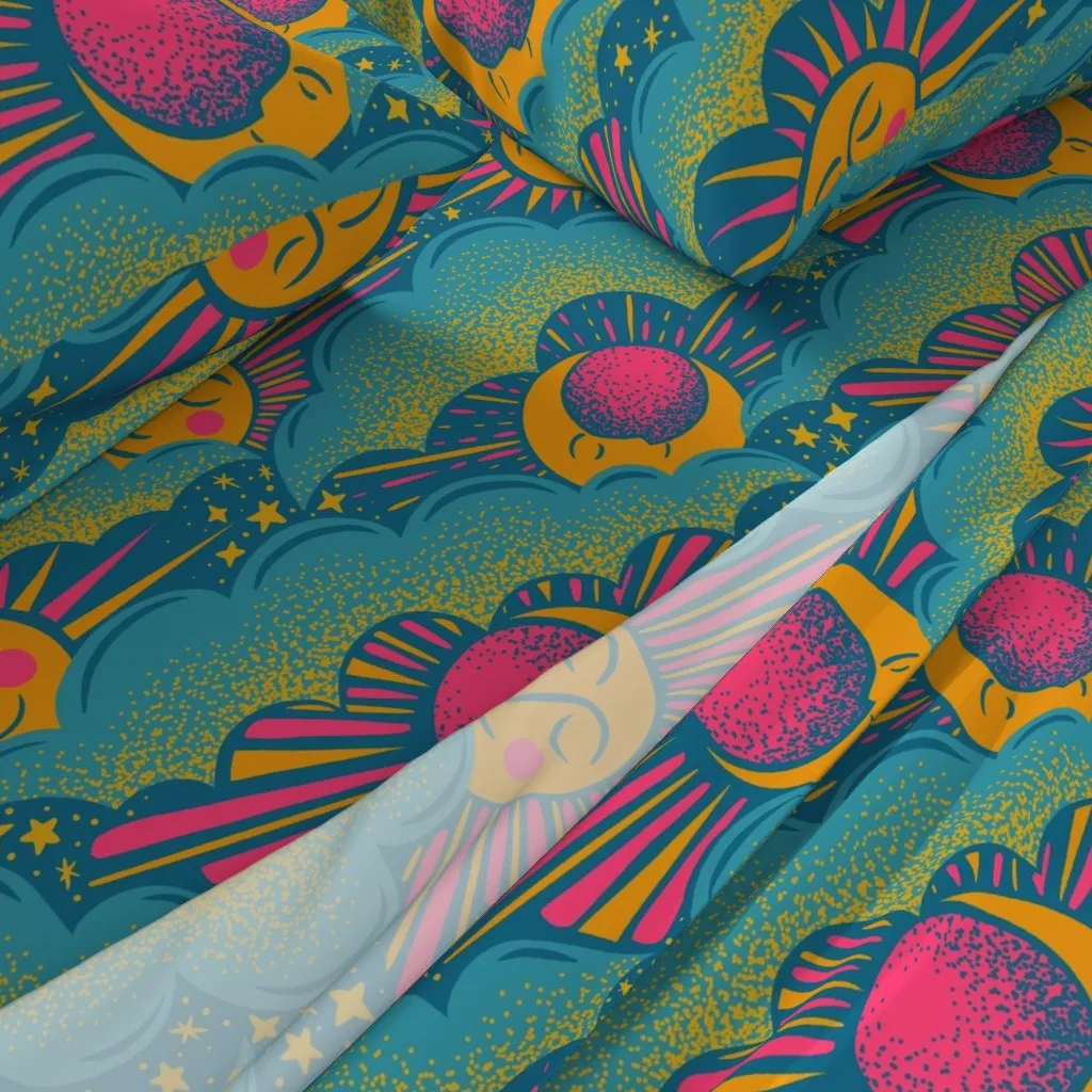 Celestial Clouds Extra Large Twin Sheet Set - Teal alternate view