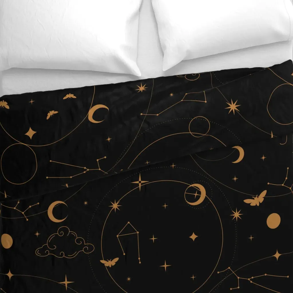 Celestial Constellations Duvet Cover - Gold alternate view