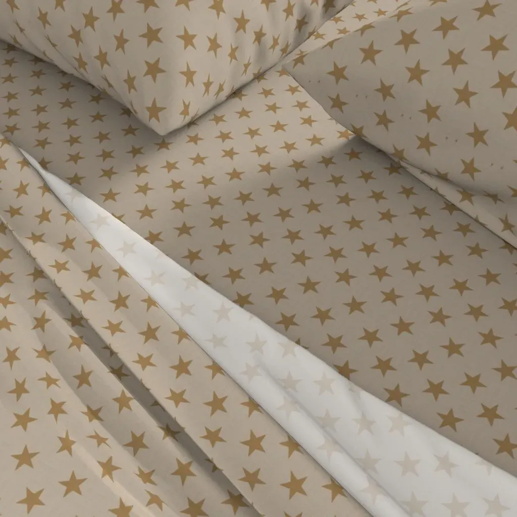 Celestial Cosmic Warm Neutral Stars Queen Sheet Set - Brown alternate view